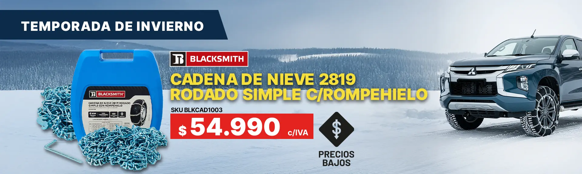 Cadena de nieve para camioneta