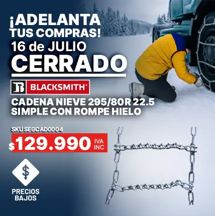 Cadena nieve 295/80r 22.5 simple con rompe hielo
