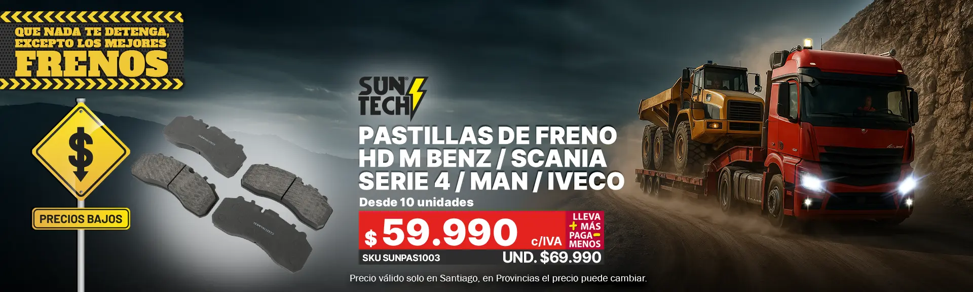 pastillas de freno HD MBENZ, SCANIA SERIE 4 MAN, IVECO SUNPAS1003