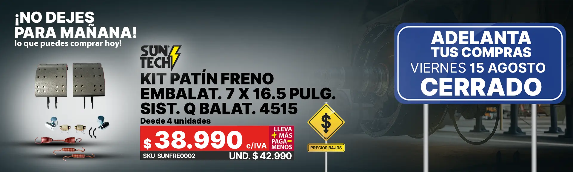 Adelanta tus compras Kit Patín freno